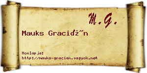 Mauks Gracián névjegykártya